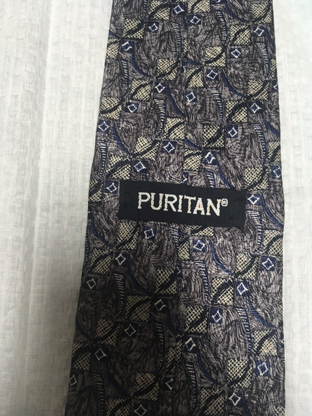 Puritan men's tie multicolor geometric pattern